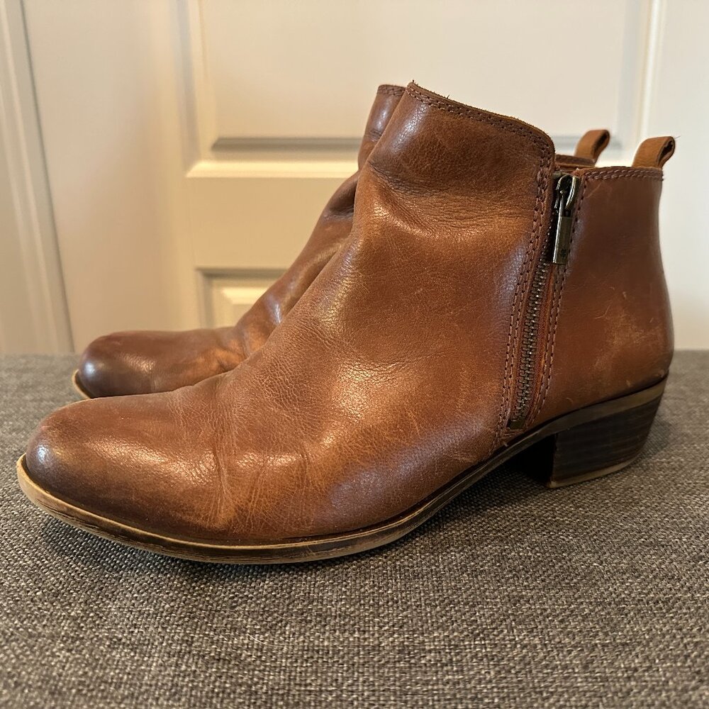 Lucky Brand, brown leather booties, 9.5